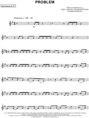 Problem (Instrument in Eb) by Ariana Grande - Sheet Music