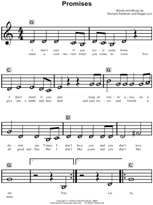 Promises by Eric Clapton - Sheet Music