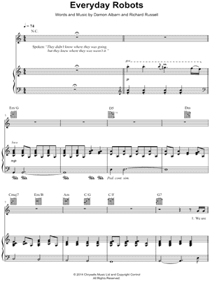 Everyday Robots by Damon Albarn - Sheet Music
