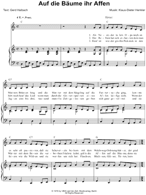 Auf die Baume ihr Affen