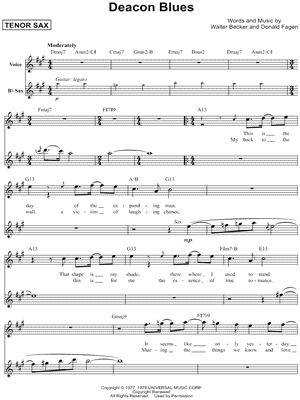 Deacon Blues by Steely Dan - Sheet Music
