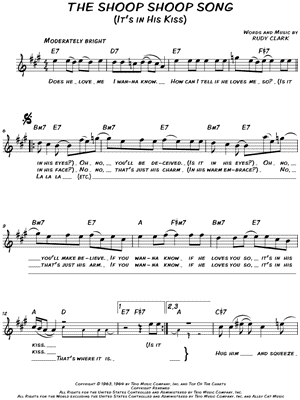 The Shoop Shoop Song  (It's In His Kiss) by Betty Everett - Sheet Music