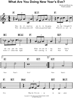 WHAT ARE YOU DOING NEW YEAR'S EVE? by Frank Loesser - Sheet Music