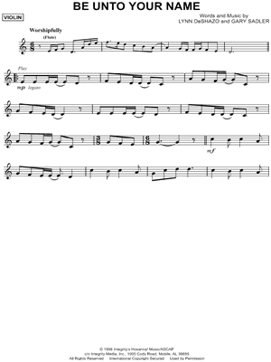 Be Unto Your Name