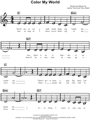 COLOR MY WORLD by Petula Clark - Sheet Music
