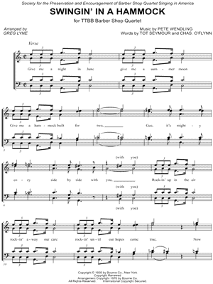 Swingin' In A Hammock by Greg Lyne - Sheet Music