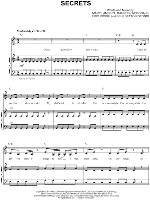 Secrets by Mary Lambert - Sheet Music