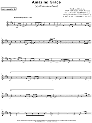 Amazing Grace (My Chains Are Gone) - Bb Instrument