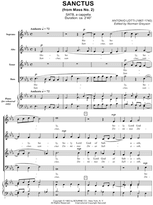 Sanctus, from Mass No. 2