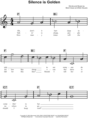 Silence is Golden by The Tremeloes - Sheet Music