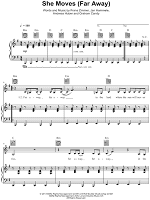She Moves (Far Away) by Alle Farben - Sheet Music