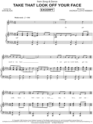 Take That Look Off Your Face from Song and Dance - Sheet Music
