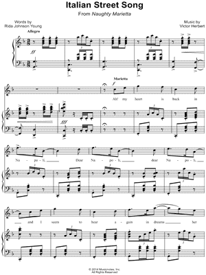 Italian Street Song from Naughty Marietta - Sheet Music