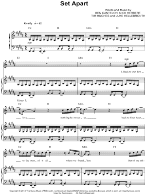 Set Apart by Worship Central - Sheet Music