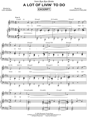 A Lot of Livin' To Do from Bye Bye Birdie - Sheet Music