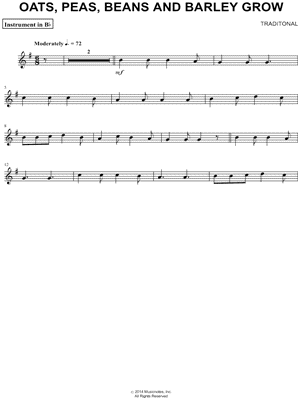 Oats, Peas, Beans and Barley Grow - Bb Instrument