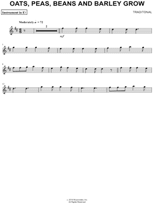 Oats, Peas, Beans and Barley Grow - Eb Instrument