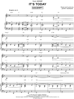 It's Today from Mame - Sheet Music