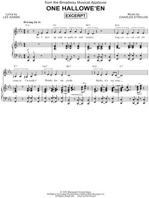 One Hallowe'en [Excerpt] from Applause - Sheet Music