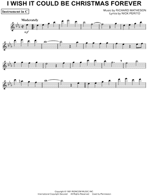 I Wish It Could Be Christmas Forever by Perry Como - Sheet Music