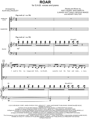 Roar by Katy Perry - Sheet Music