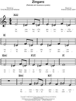 Zingaro by Antonio Carlos Jobim - Sheet Music