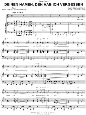 Deinen Namen, Den Hab Ich Vergessen