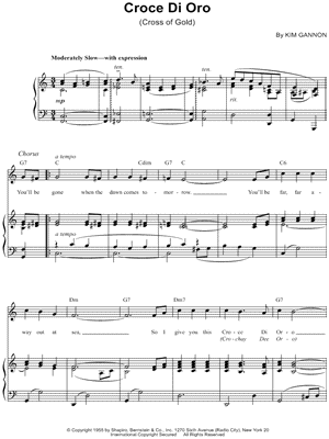 Croce Di Oro by Patti Page - Sheet Music