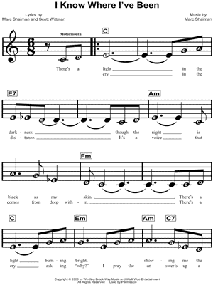 I KNOW WHERE I'VE BEEN from Hairspray - Sheet Music