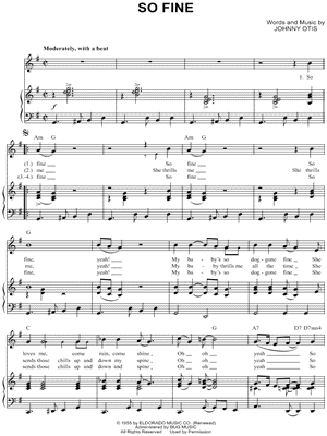 So Fine by The Fiestas - Sheet Music