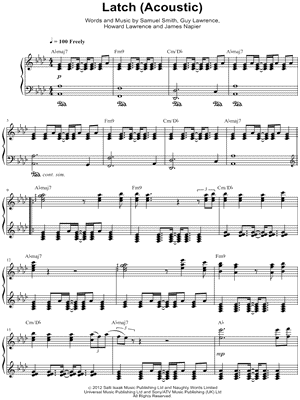 Latch (Acoustic) by Sam Smith - Sheet Music