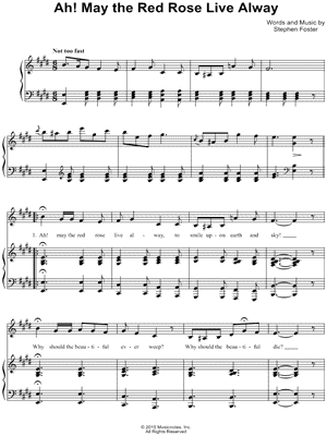 Ah! May the Red Rose Live Alway