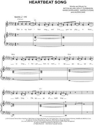 Heartbeat Song by Kelly Clarkson - Sheet Music