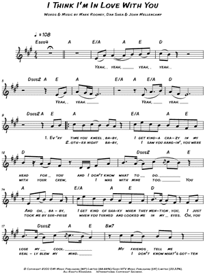I Think I'm in Love with You by Jessica Simpson - Sheet Music