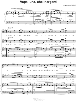 Vaga luna, che inargenti