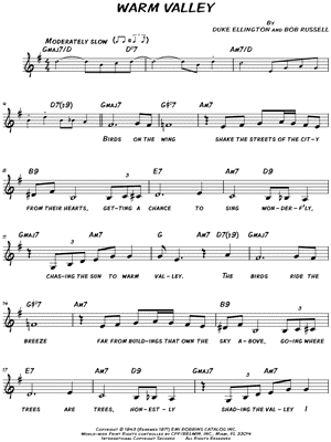 Warm Valley by Duke Ellington - Sheet Music