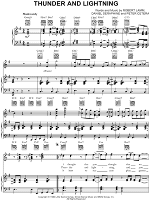 Thunder And Lightning by Chicago - Sheet Music