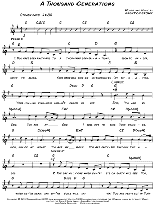 A Thousand Generations by Brenton Brown - Sheet Music