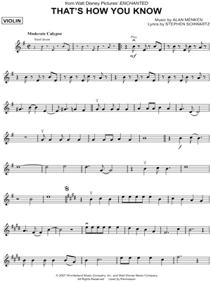 THAT'S HOW YOU KNOW from Enchanted - Sheet Music