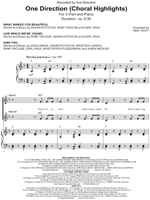 One Direction (Choral Highlights) by One Direction - Sheet Music