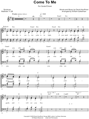 Come To Me by David Kauffman - Sheet Music