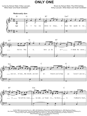 Only One by Kanye West feat. Paul McCartney - Sheet Music