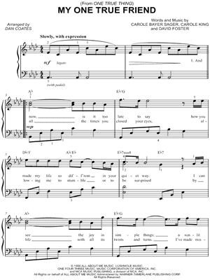 My One True Friend by Bette Midler - Sheet Music