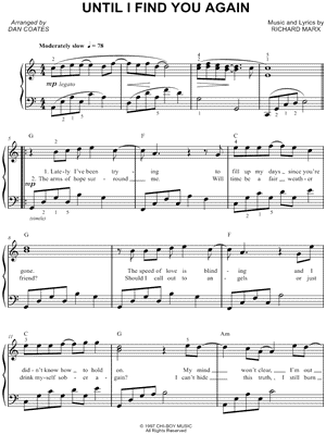 Until I Find You Again by Richard Marx - Sheet Music