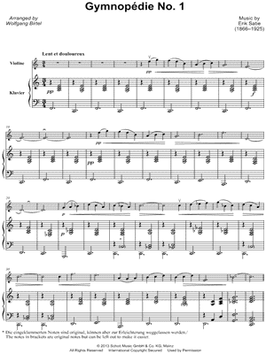 Gymnopédie No. 1 - Violin & Piano