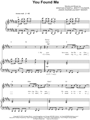 You Found Me by Passion - Sheet Music
