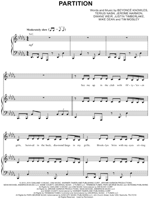 Partition by Beyoncé - Sheet Music