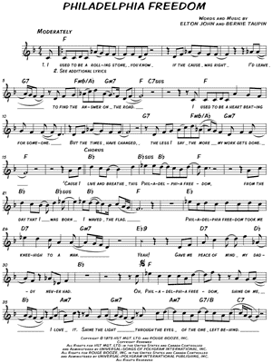 Philadelphia Freedom by Elton John - Sheet Music