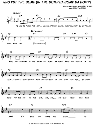 Who Put The Bomp (In The Bomp Ba Bomp Ba Bomp)