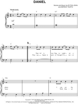 Daniel by Elton John - Sheet Music